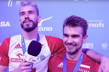 Tomasz Fornal i Jakub Popiwczak po finale mistrzostw Świata