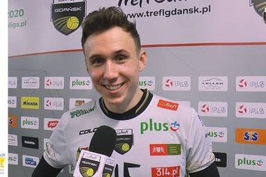 Michał Winiarski, Paweł Halaba i Bartosz Filipiak po zwycięstwie 3:0 z Asseco Resovią | Trefl Gdańsk